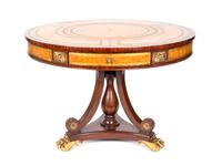 A Regency Style Gilt Metal Mounted Mahogany Drum Table — MAITLAND-SMITH, 20TH CENTURY