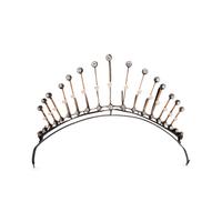 ANTIQUE, CONVERTIBLE, DIAMOND AND PEARL TIARA/NECKLACE
