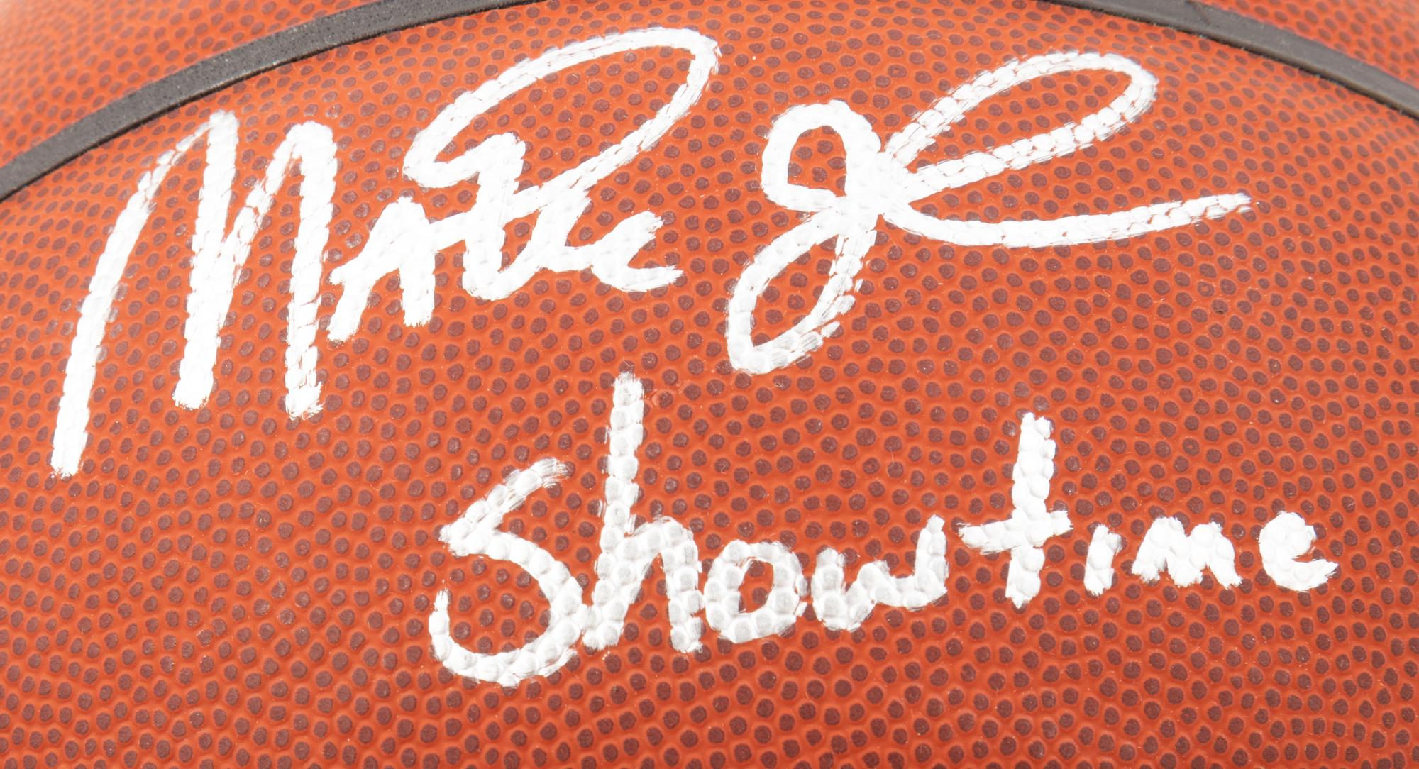 Two Larry Bird and Magic Johnson Signed Basketballs (Spalding),