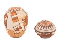 Carved Pottery Seed Jars