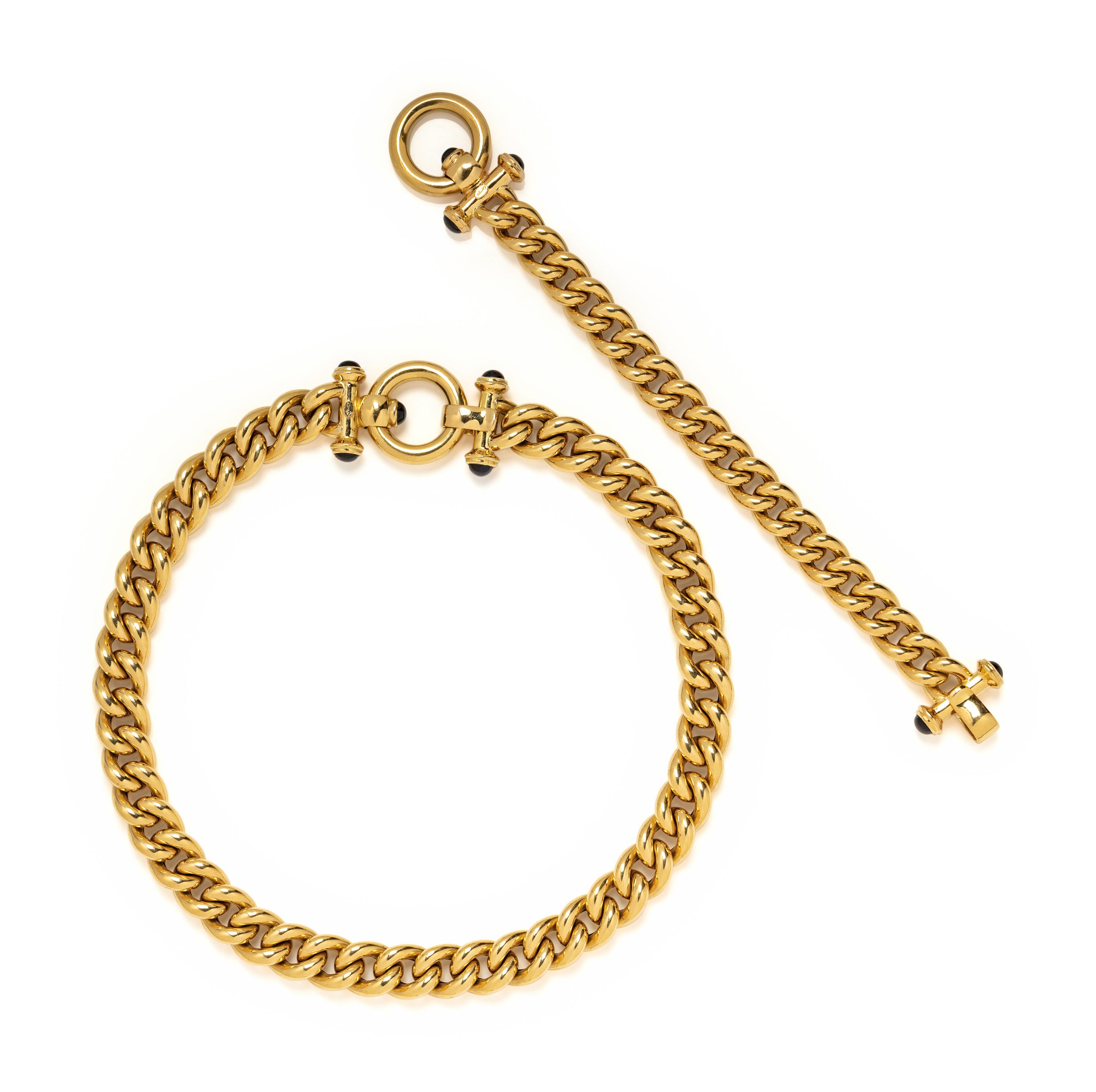YELLOW GOLD AND SAPPHIRE NECKLACE AND BRACELET