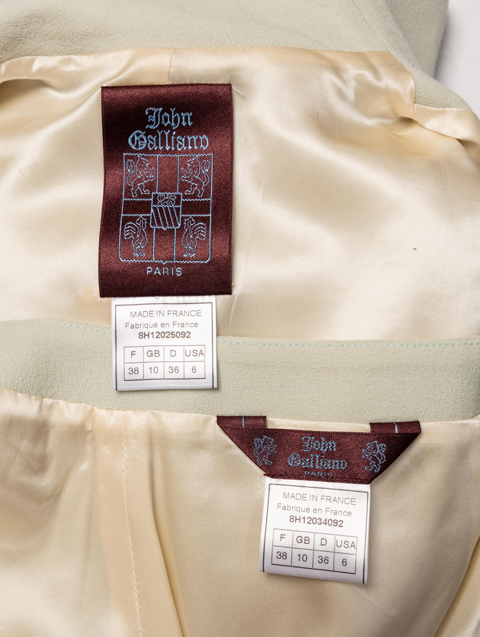 John Galliano, Pale Mint Green Skirt Suit