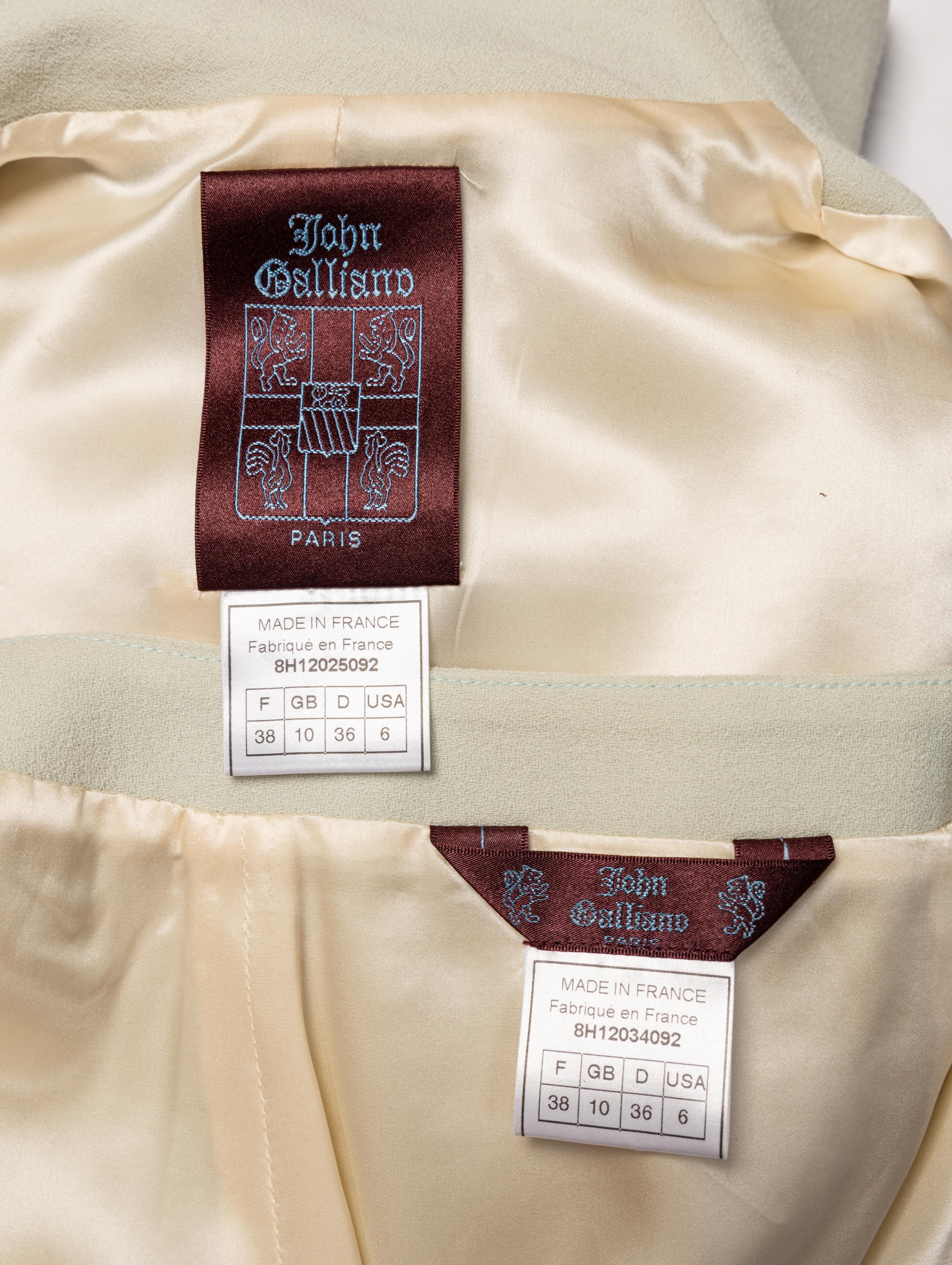 John Galliano, Pale Mint Green Skirt Suit