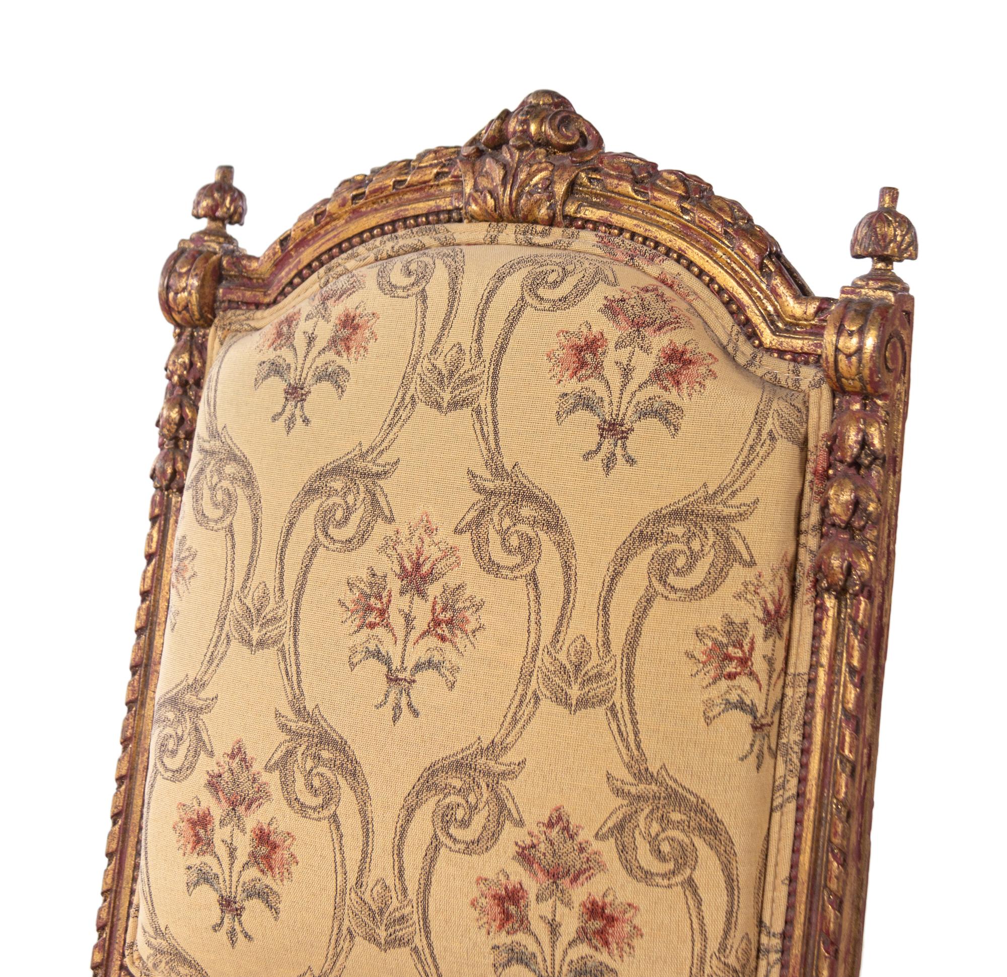 A Pair of Victorian Giltwood Side Chairs in the Louis XVI Taste