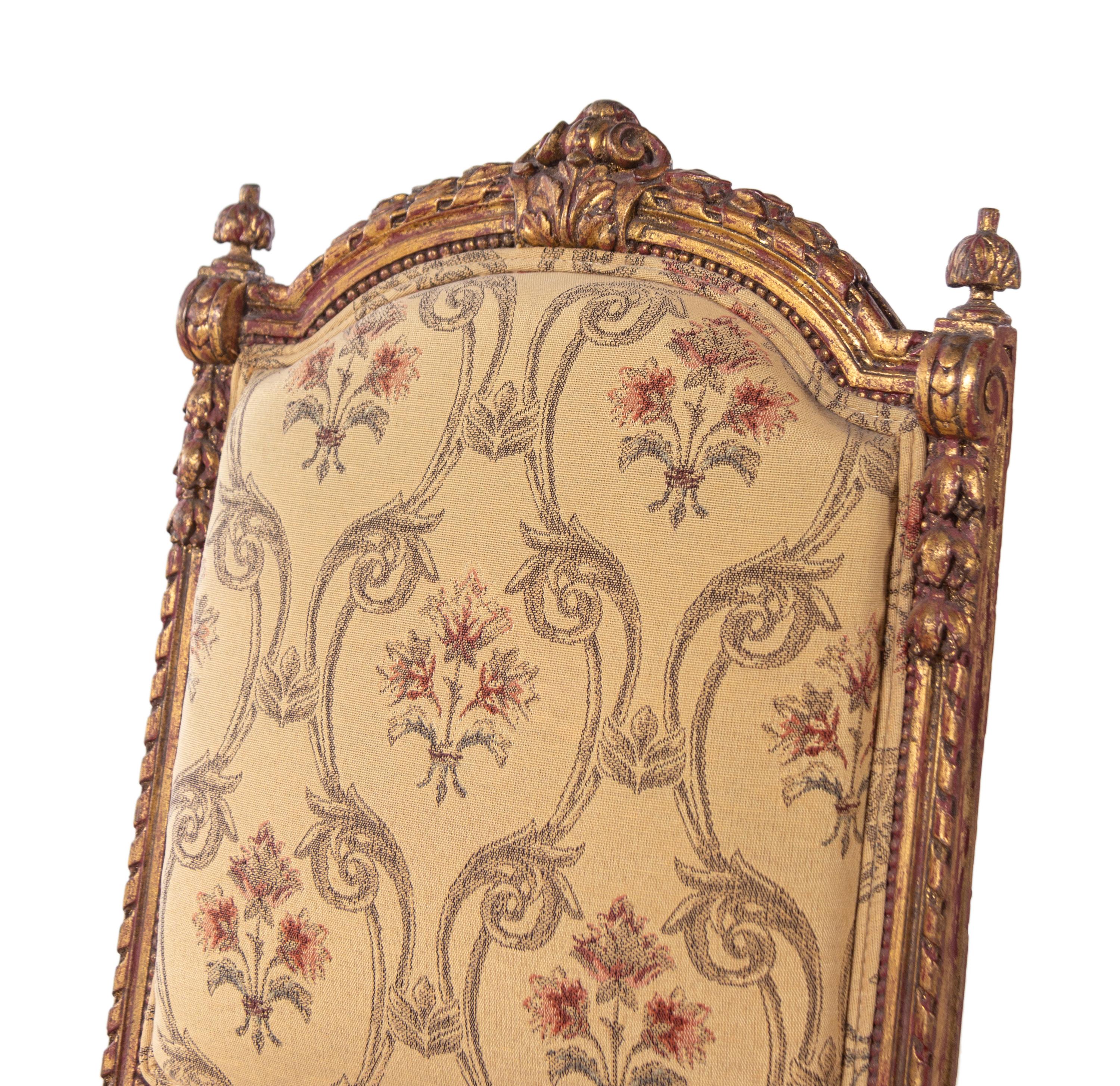 A Pair of Victorian Giltwood Side Chairs in the Louis XVI Taste