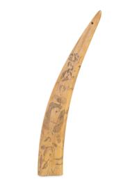 A Scrimshaw Walrus Tusk with Erotic Depictions