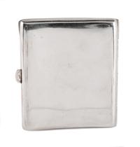 A Continental Enameled Silver Cigarette Case, Late 19th/Early 20th Century, the lid enameled to show a sea nymph.