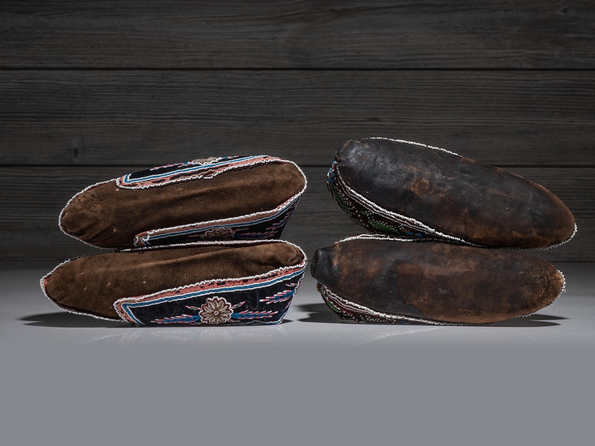 Northeastern Beaded Hide Moccasins