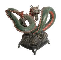 A Chinese Polychromed Bronze Dragon Fountain