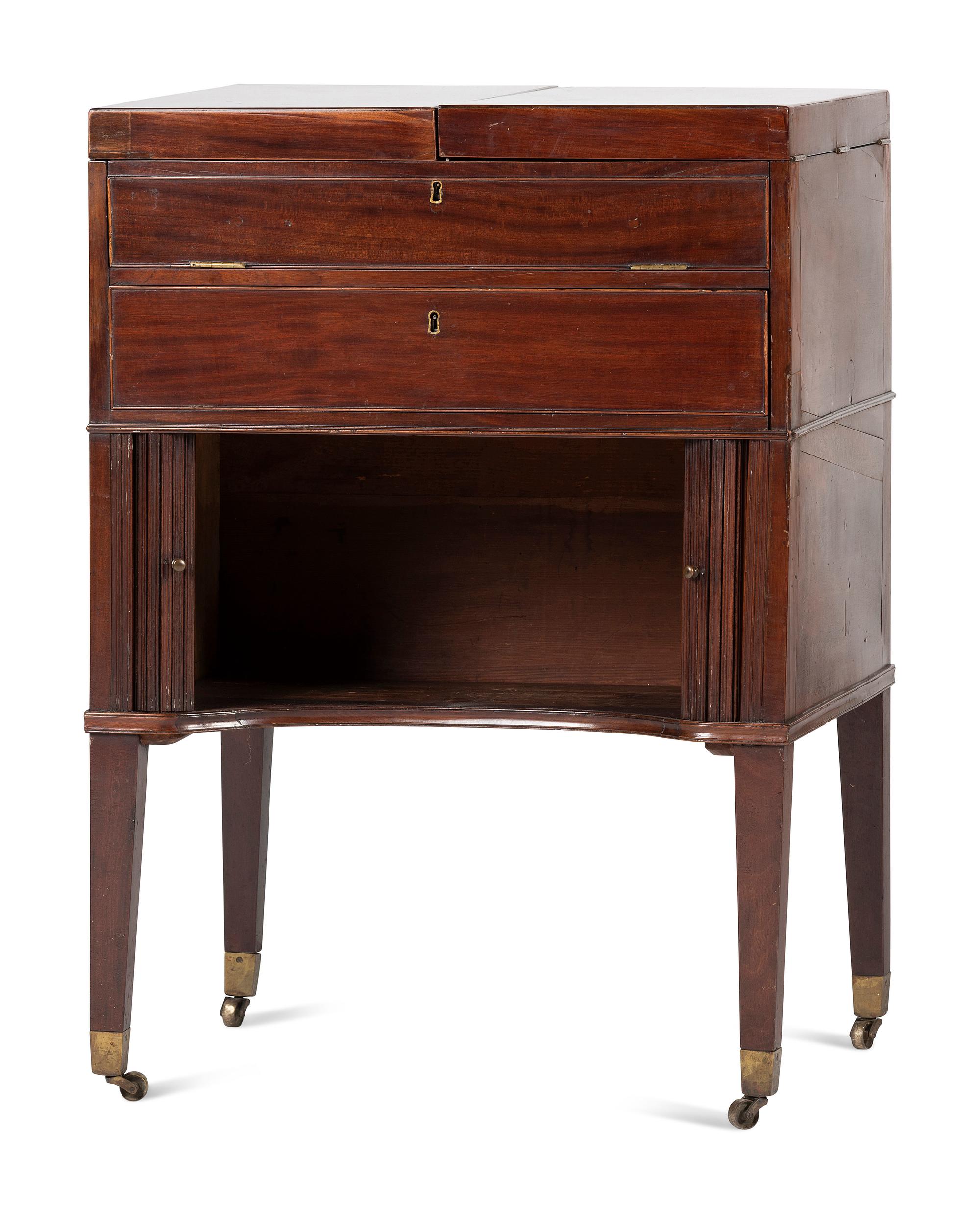 An George III Mahogany 'Harlequin' Dressing and Writing Table