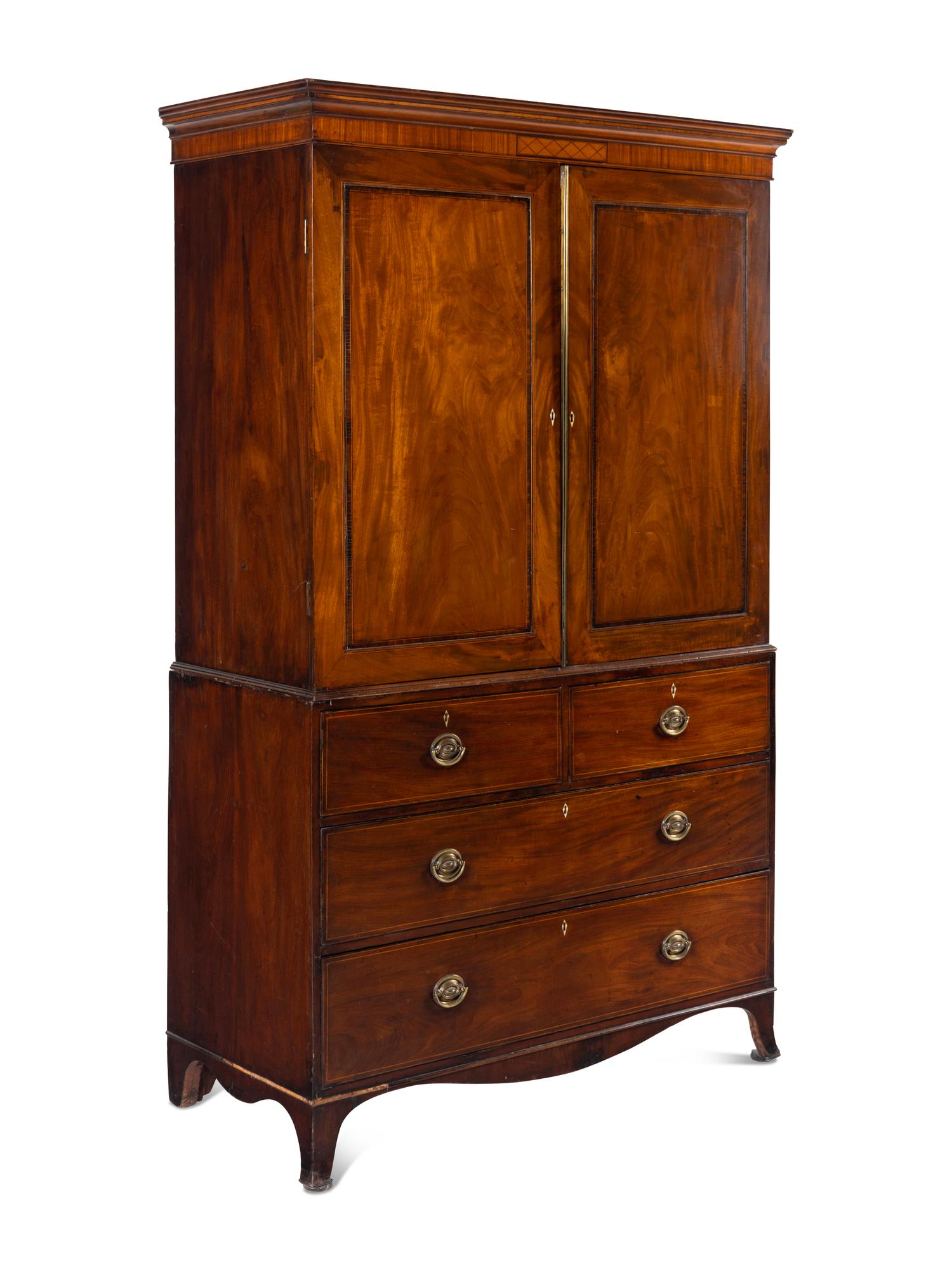 A George III Mahogany Linen Press