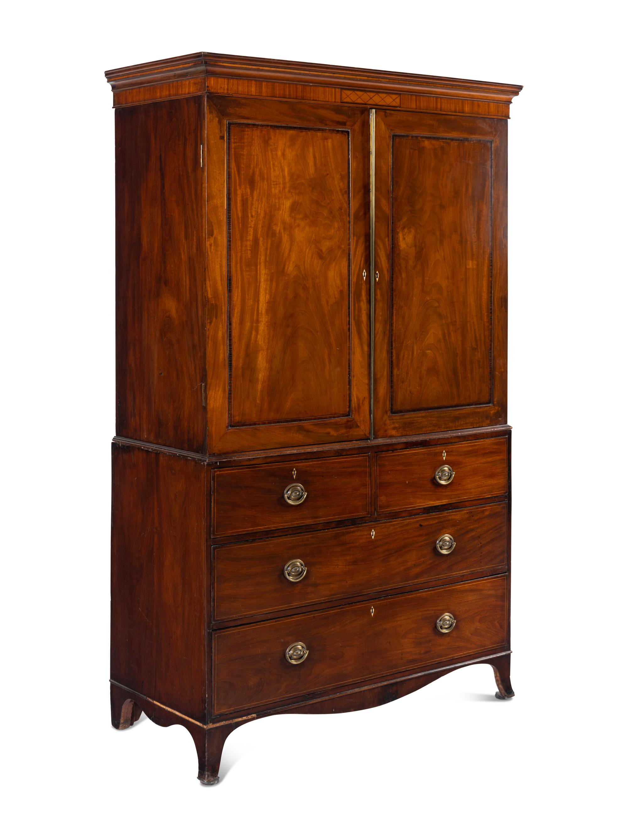 A George III Mahogany Linen Press