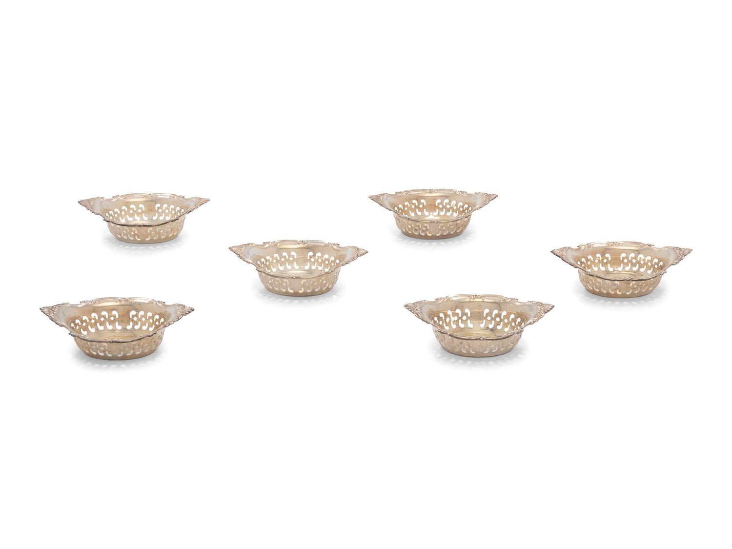 Eighteen American Silver Salt Cellars and Twelve Associated Silver Salt Spoons