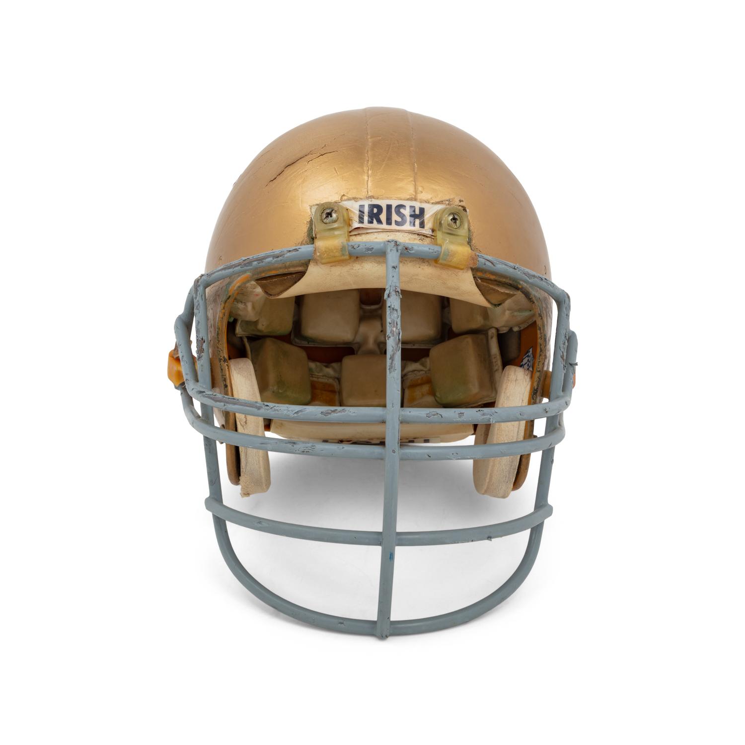 An Original Notre Dame Fighting Irish Game Used Football Helmet