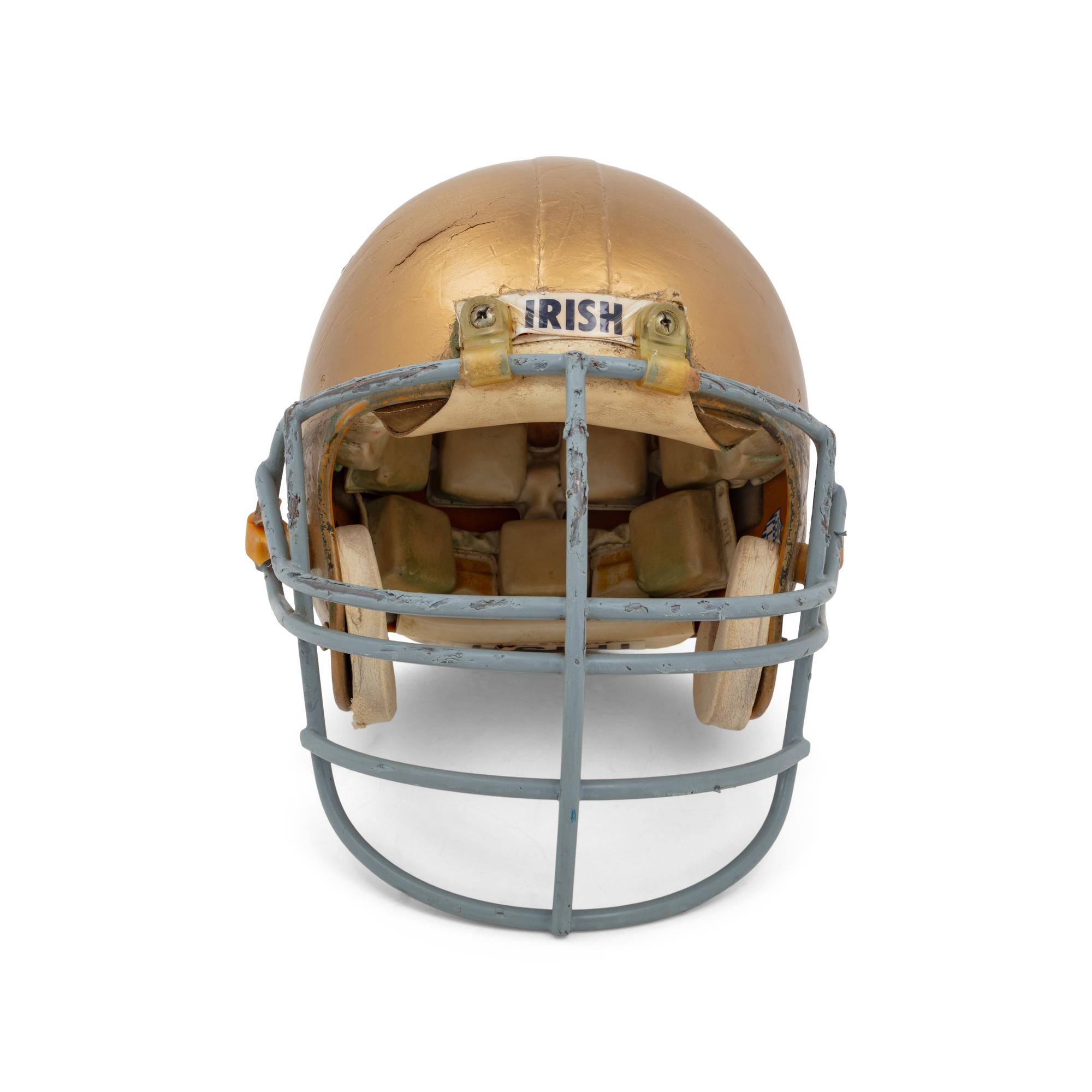 An Original Notre Dame Fighting Irish Game Used Football Helmet