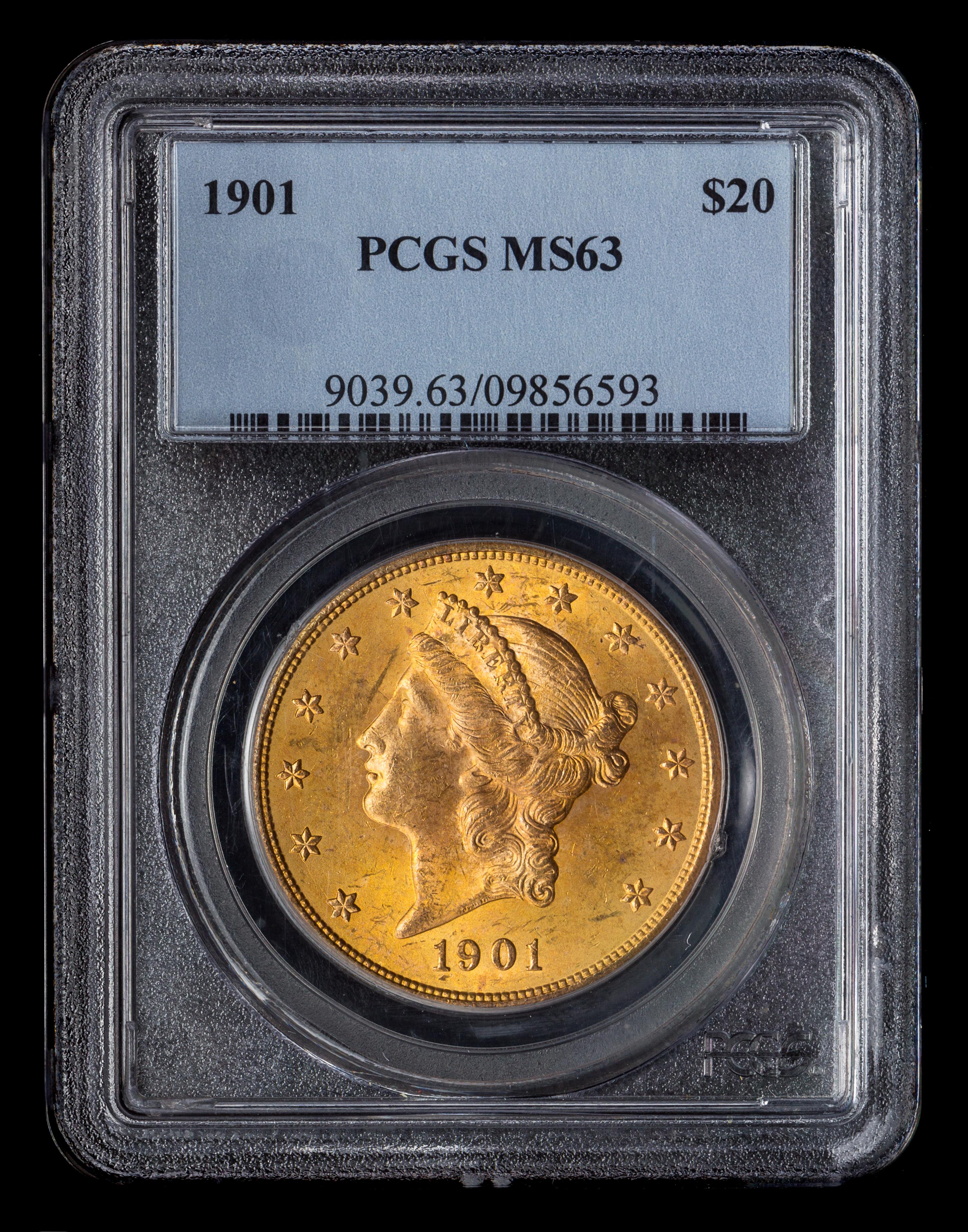 A United States 1901 Liberty Head $20 Gold Coin