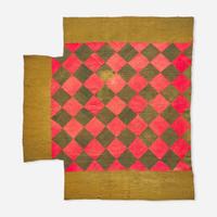 An assorted collection of five woven wool coverlets and one quilt; 19th century