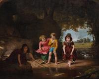 Junius Brutus Stearns, (American, 1810-1885), A Hat in the Pond, 1850