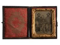 [CIVIL WAR - PHOTOGRAPHY]. Sixth plate tintype of a pair of federal infantrymen in full kit.