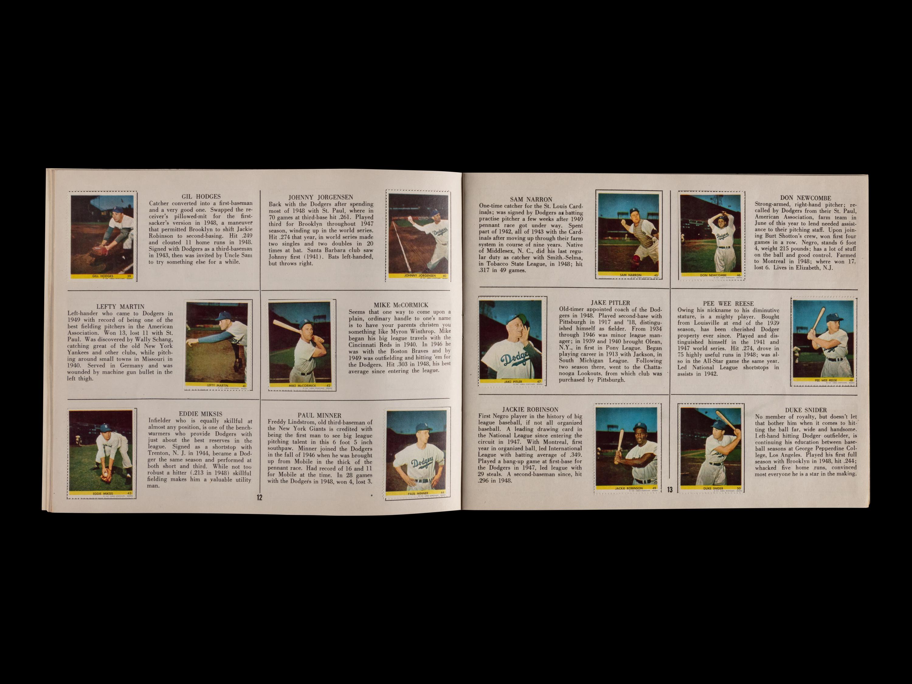 A 1949 Baseball Sports Stamp Album National League Edition Complete With Jackie Robinson Stamp