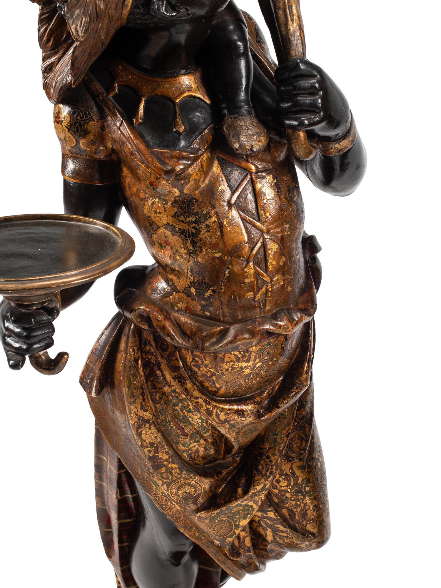 A Pair of Venetian Painted Figures