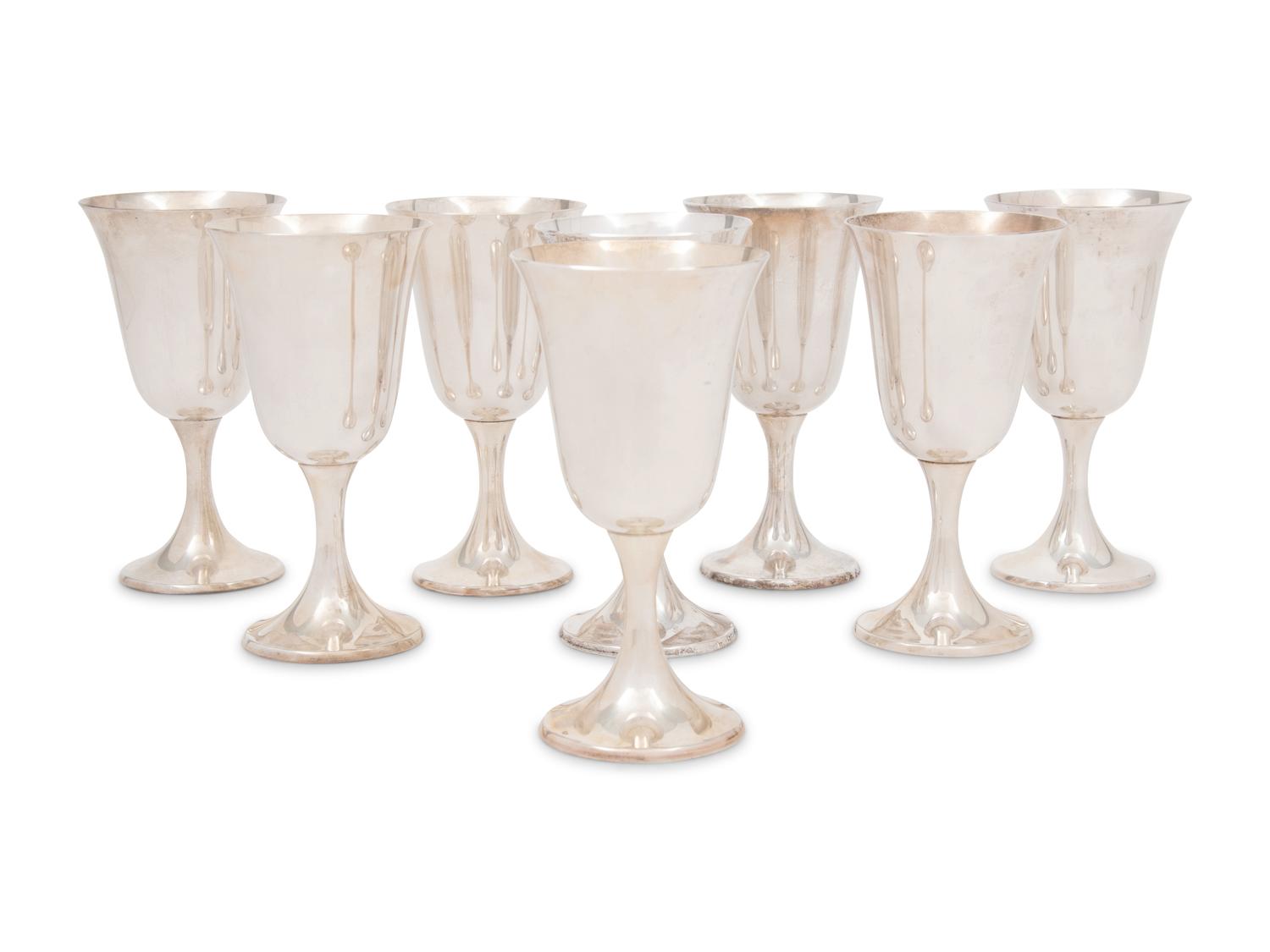 Sixteen American Silver Goblets