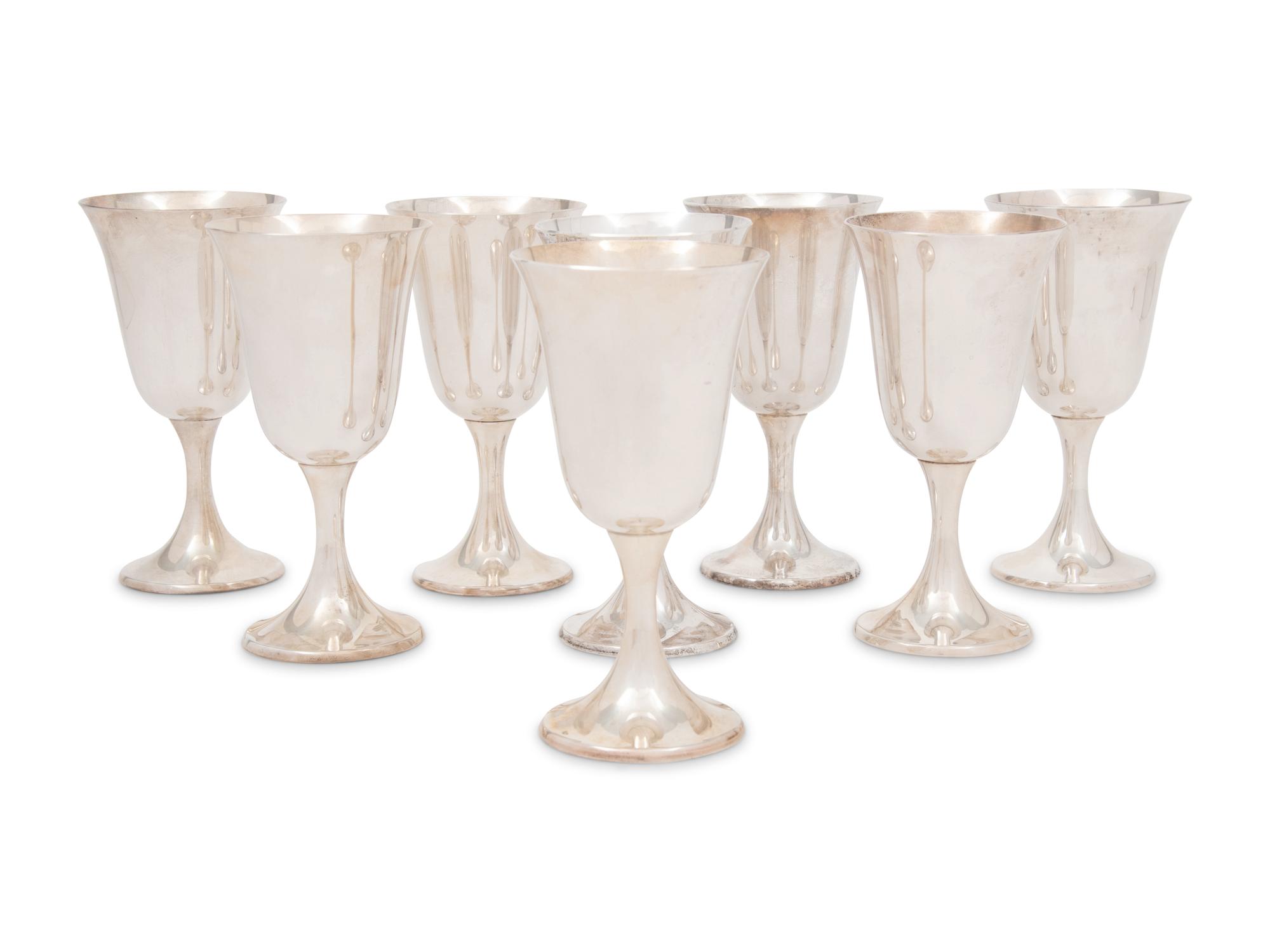 Sixteen American Silver Goblets