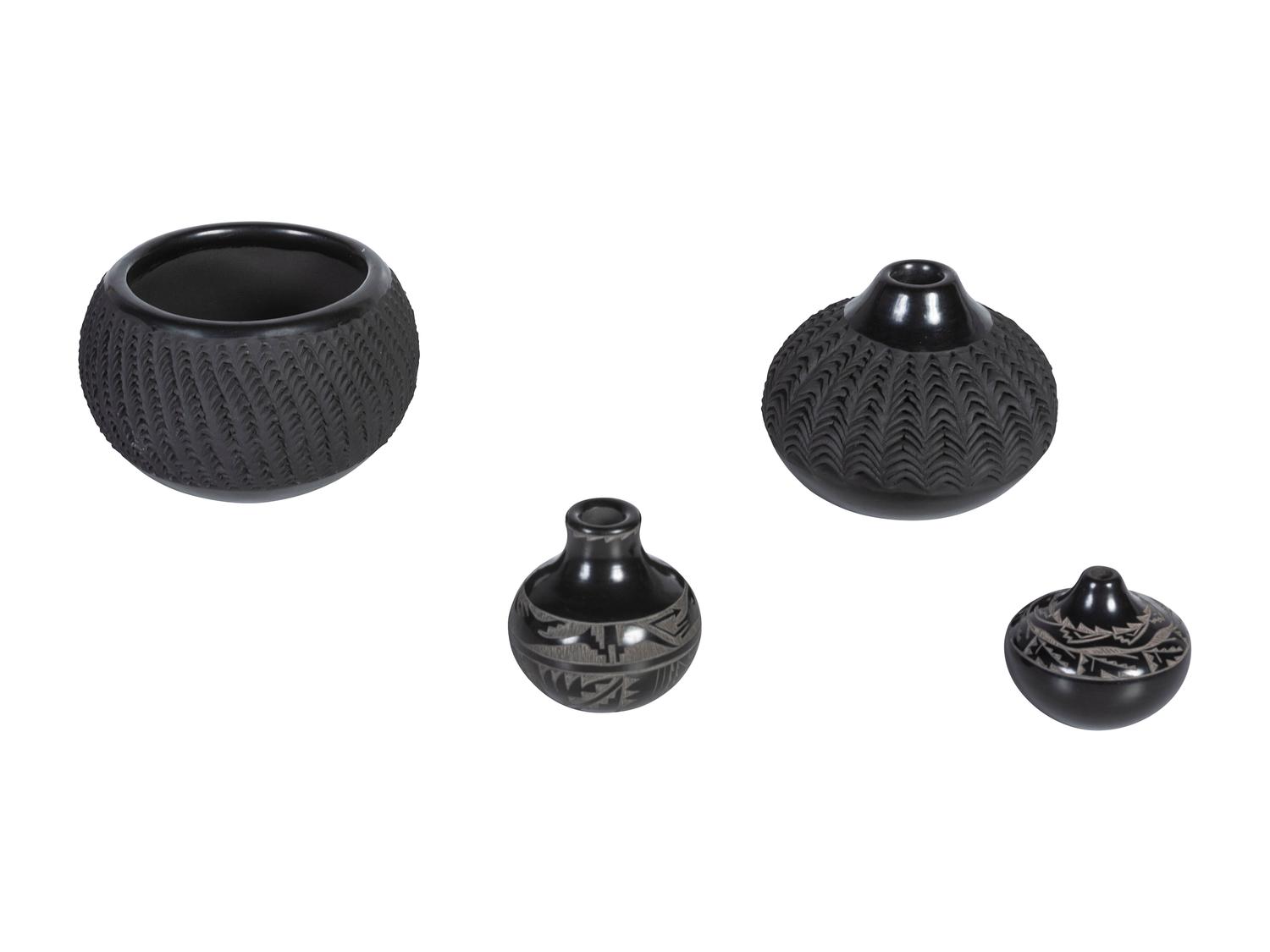 Santa Clara Blackware Pottery Jars