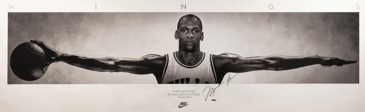 An Exceptional Michael Jordan Signed Autograph Original 1989 Nike Wings Poster (Upper Deck Authenticated),