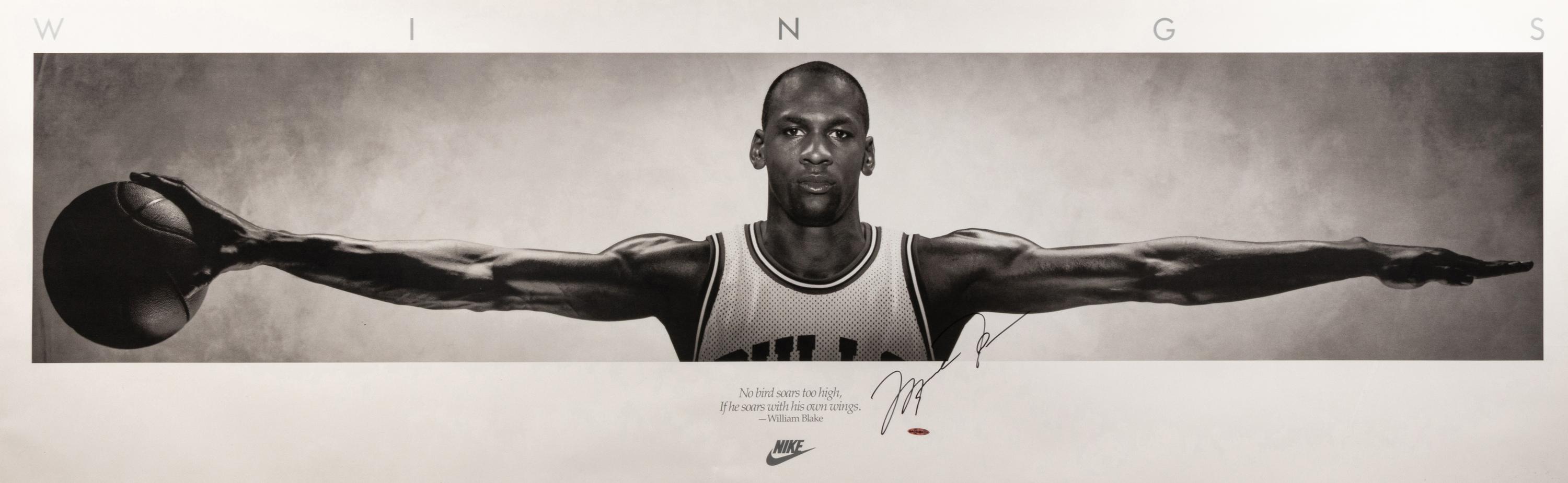 An Exceptional Michael Jordan Signed Autograph Original 1989 Nike Wings Poster (Upper Deck Authenticated),