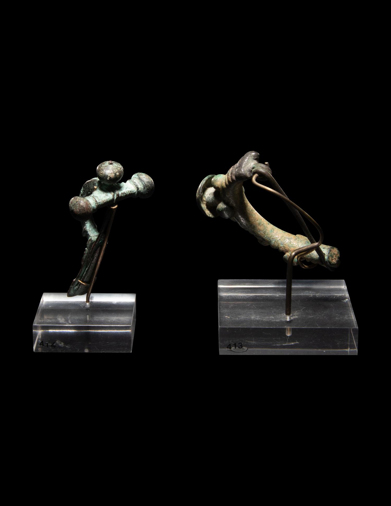 Two Villanovan Bronze Fibulae