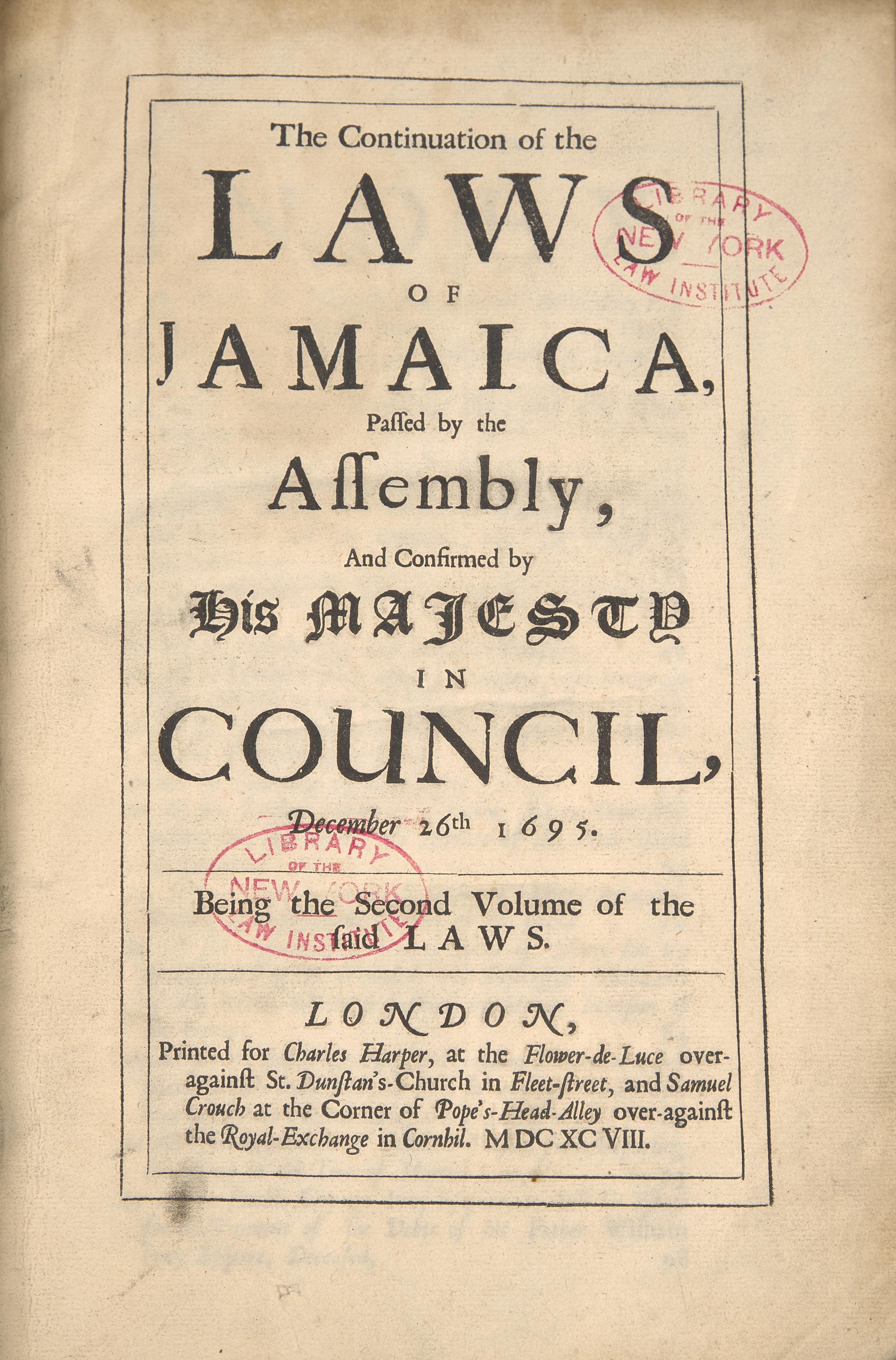 [Judaica] One of the Earliest Printed References to Jewish Individuals Living in the New World, 1698