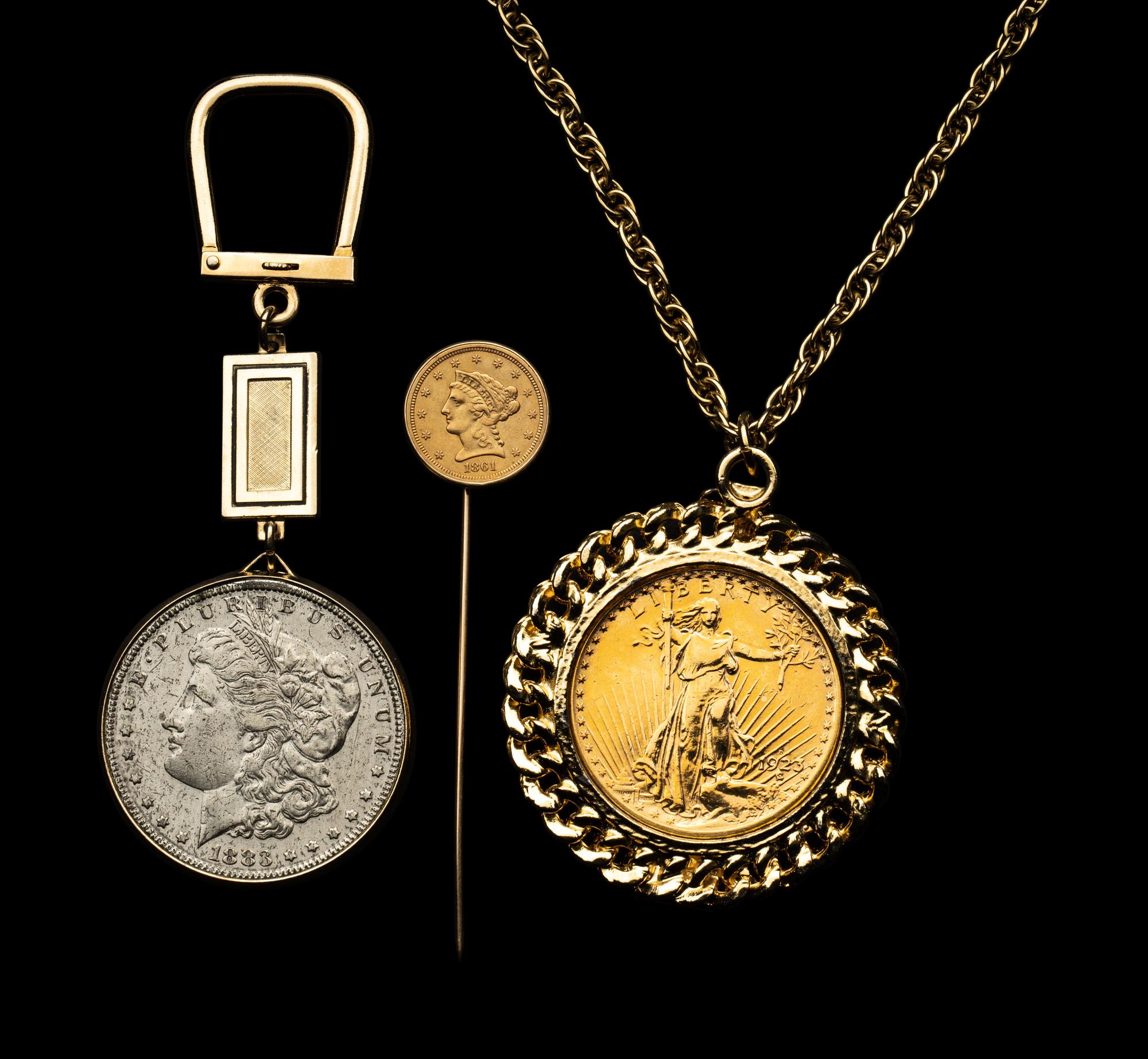 A 1923-D Saint-Gaudens $20 Gold Coin Mounted as Jewelry