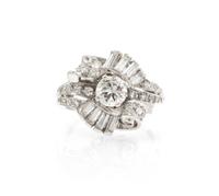 A Platinum and Diamond Ring, Circa 1950, 5.30 dwts.