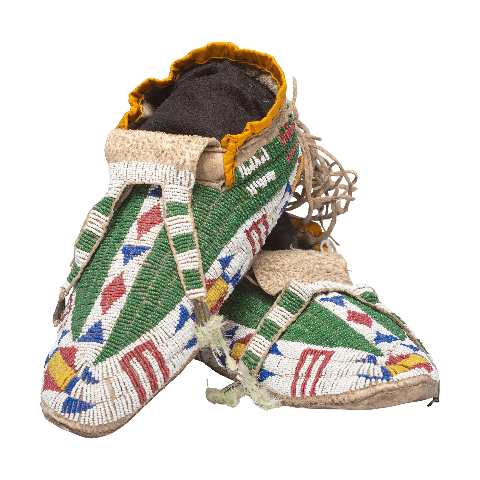 Sioux Beaded Hide Moccasins