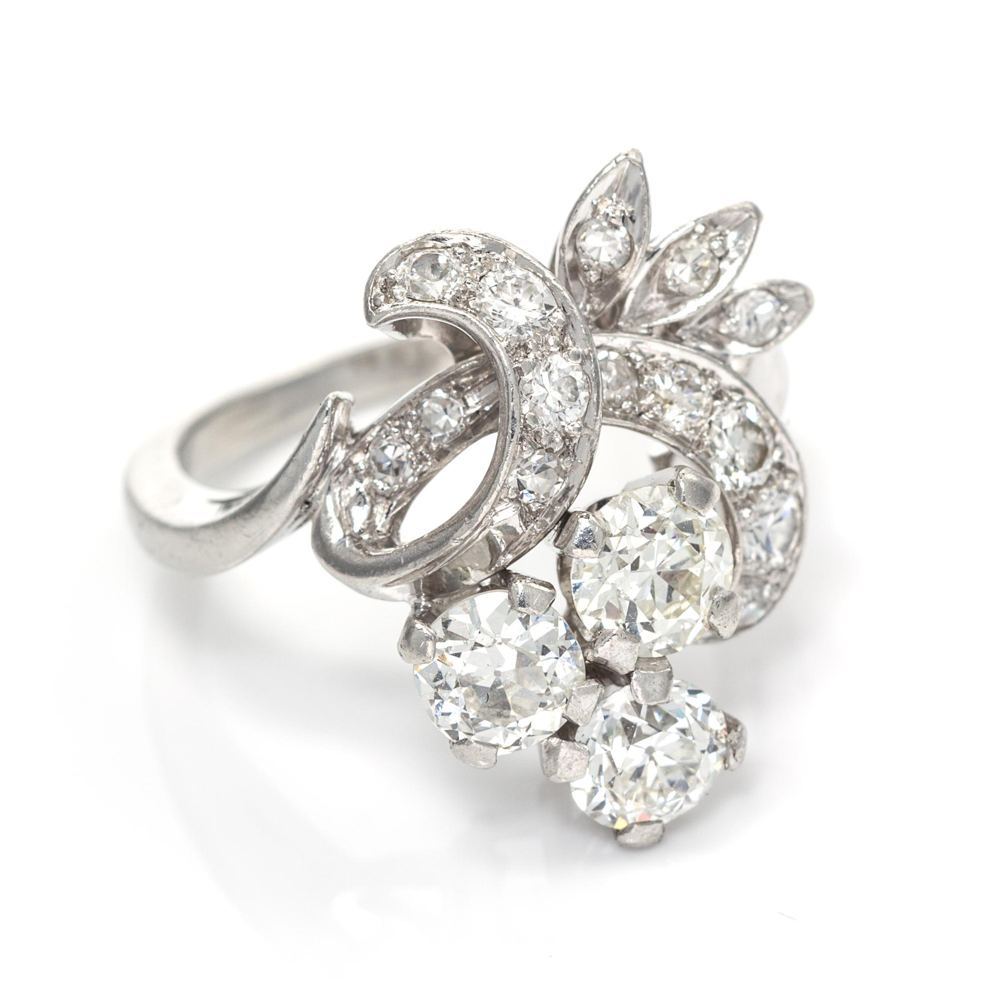 A Platinum and Diamond Ring, 6.80 dwts.