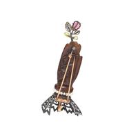LUZ CAMINO, CARVED HAND AND MULTIGEM BROOCH