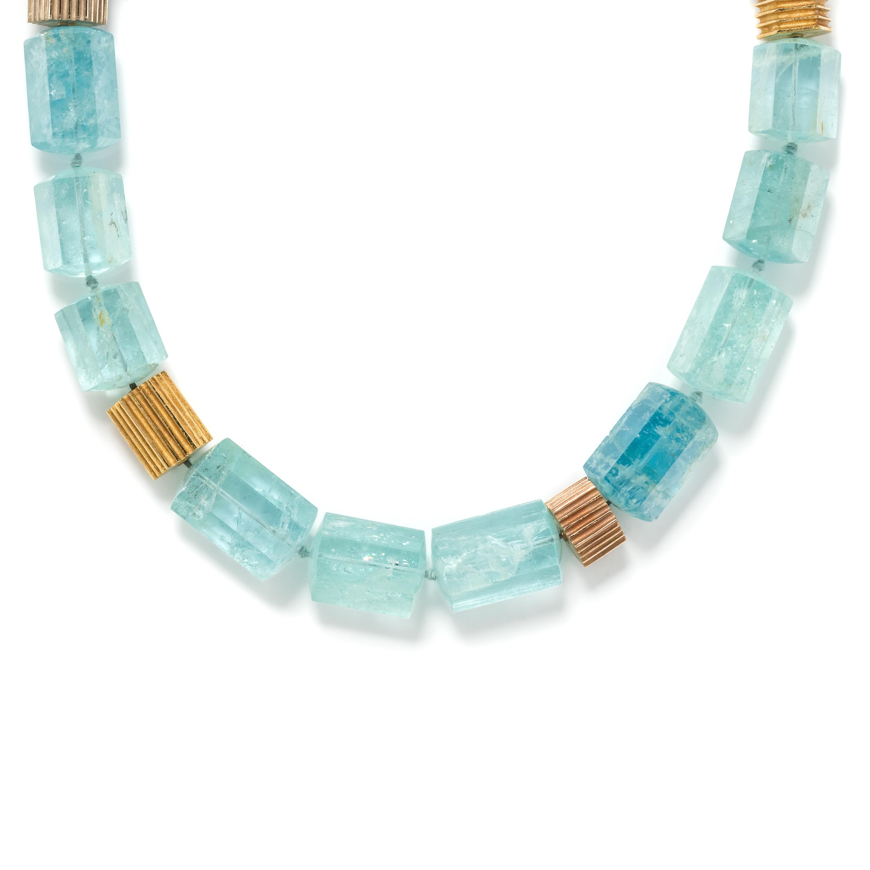 CHRISTOPHER WALLING, AQUAMARINE BEAD NECKLACE