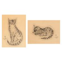Léonard Tsuguharu Foujita (French/Japanese, 1886-1968) — A pair of prints (from A Book of Cats being Twenty Drawings , 1929)
