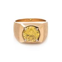 TREATED FANCY DEEP YELLOW DIAMOND RING