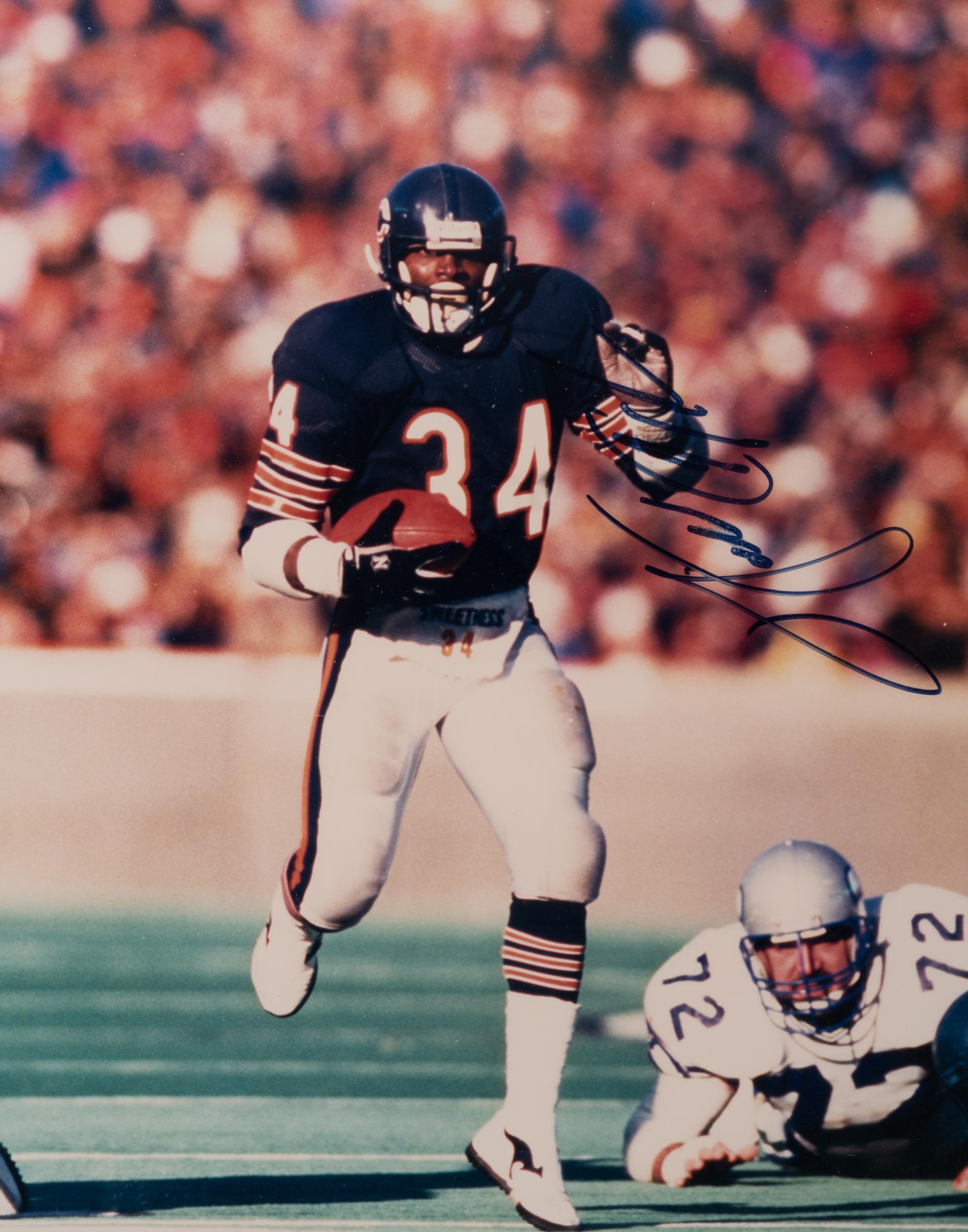 A Group of Walter Payton and Gale Sayers Signed Autograph Photos (Beckett Authentication Services Letters BAS Certified),