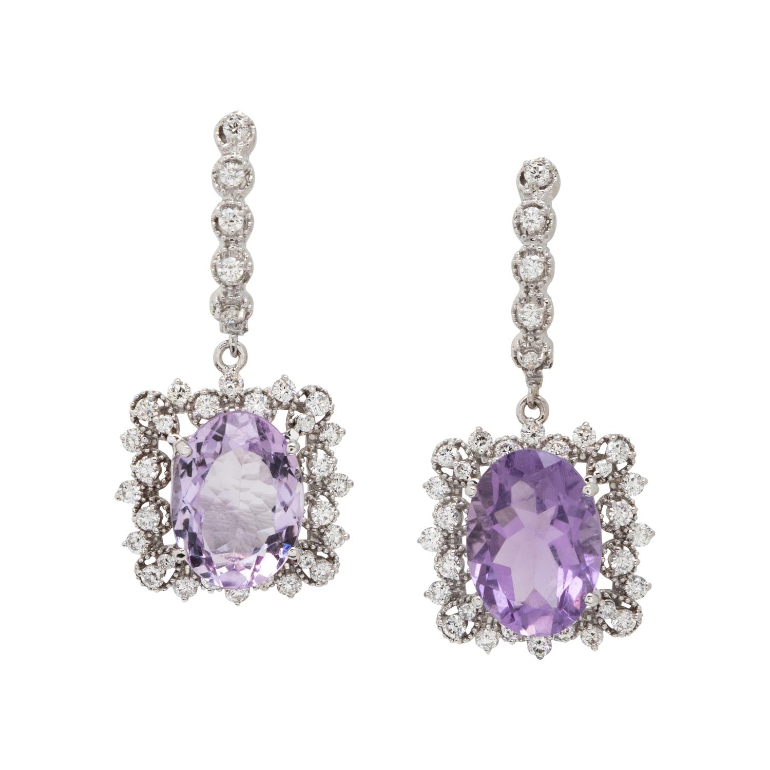 AMETHYST AND DIAMOND EARRINGS