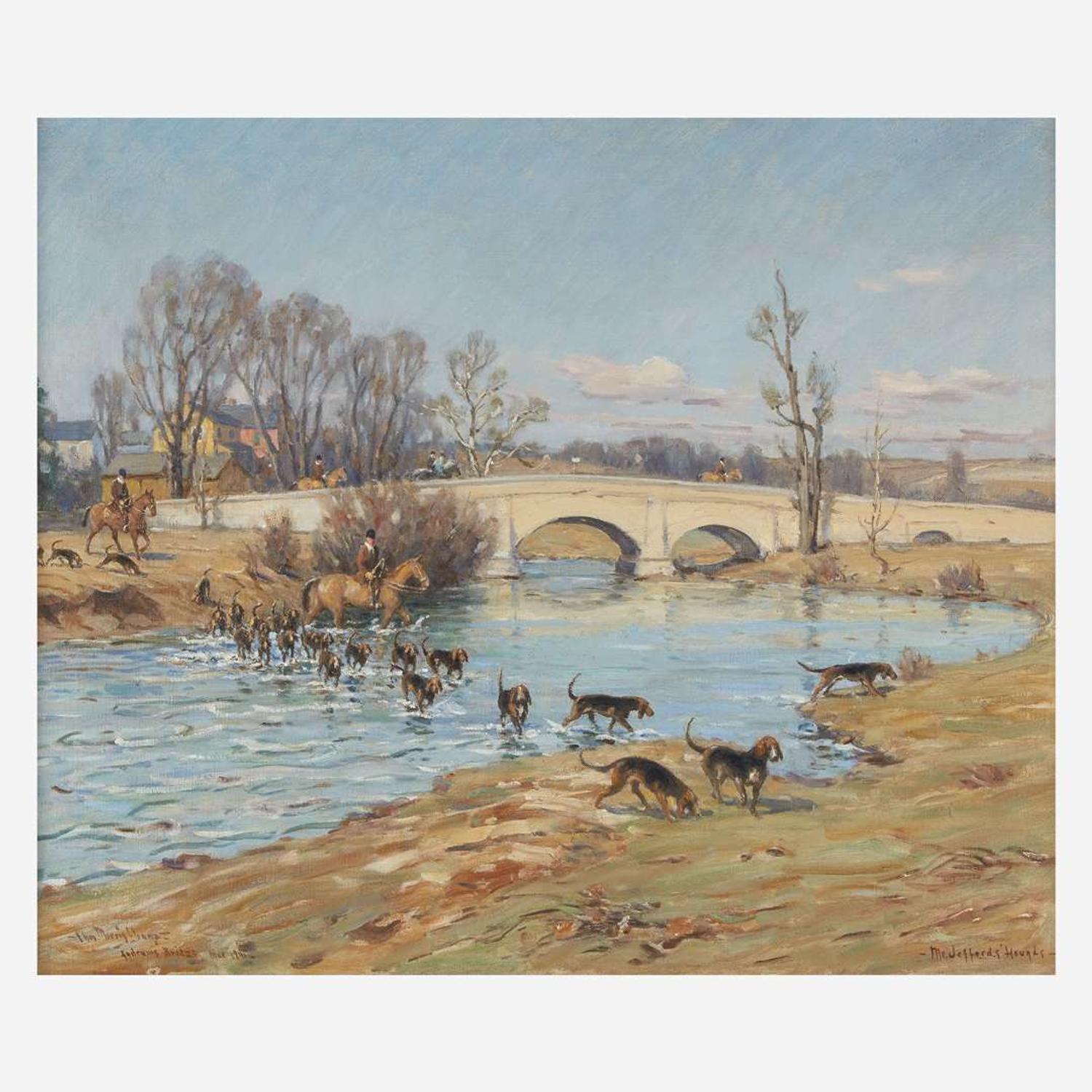 Charles Morris Young (American, 1869–1964) Mr. Jefford's Hounds Crossing the Octoraro (Andrew's Bridge)