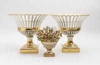 A Pair of Paris Porcelain Compotes Height of pair 9 1/2 inches. — 19TH/20TH CENTURY