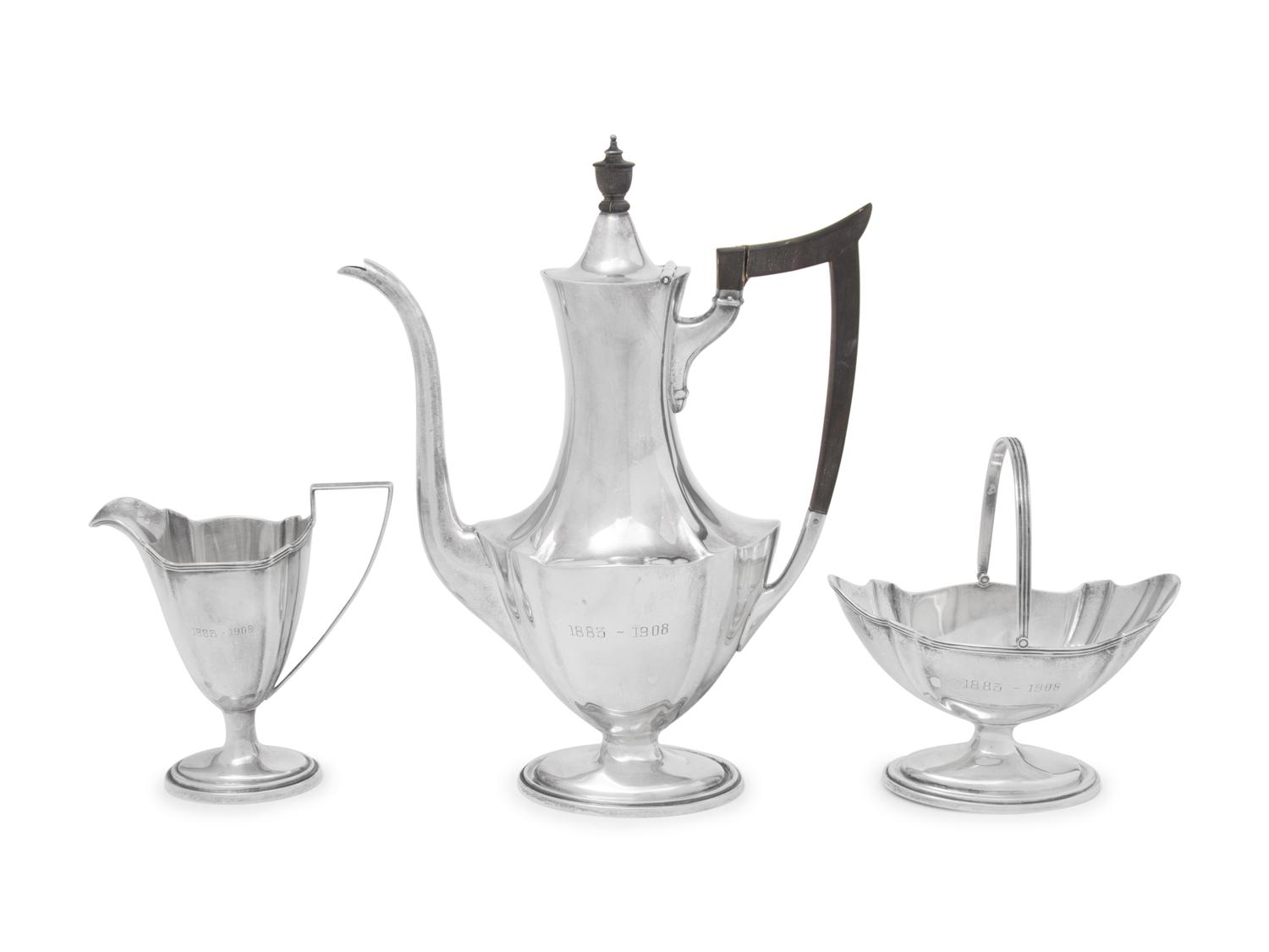 An American Silver Three-Piece Coffee Service