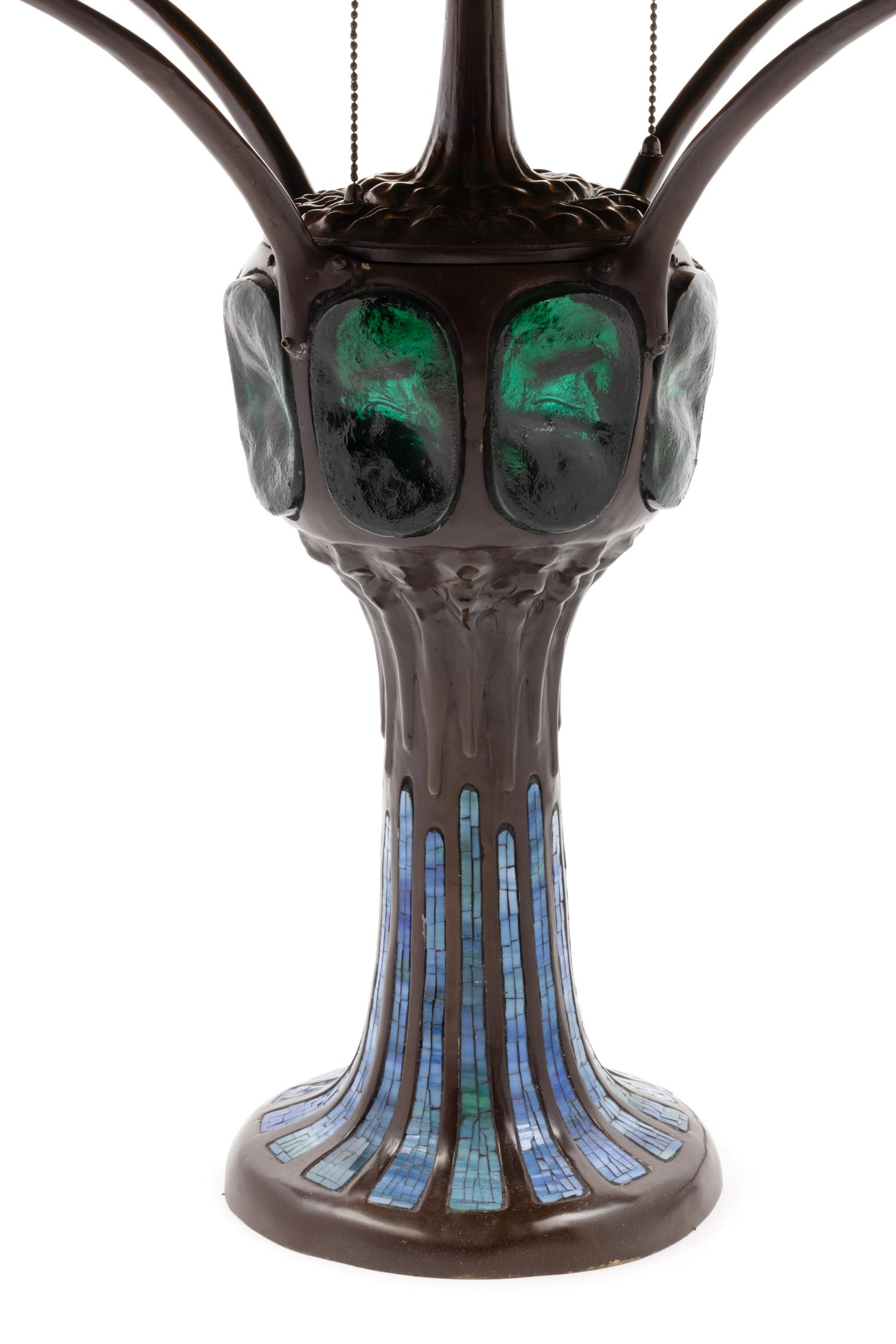 An American Leaded Glass Table Lamp