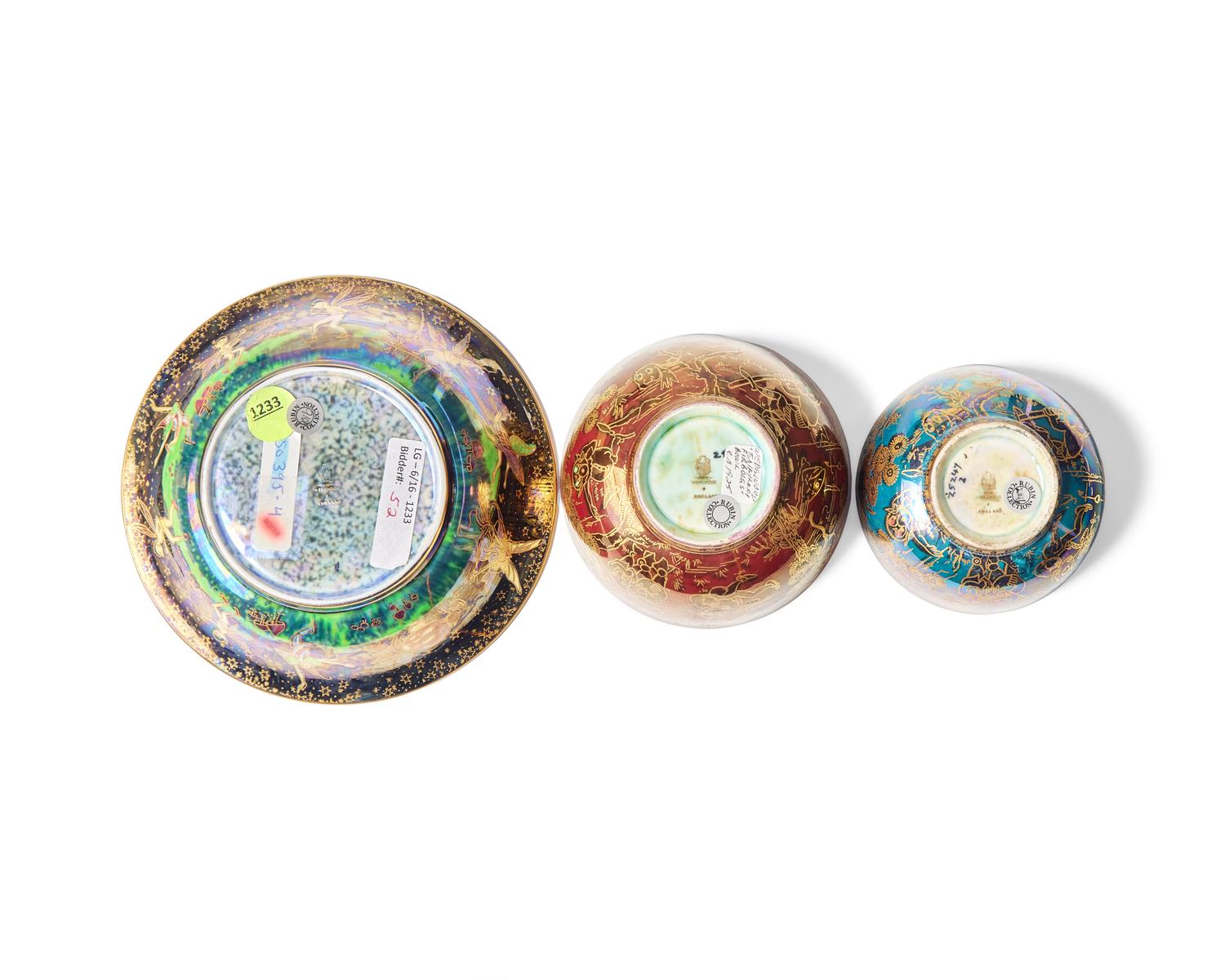 Three Wedgwood Fairyland Luster Bowls