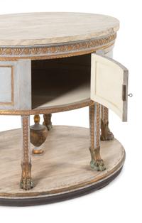 A North European Painted and Parcel-Gilt Center Table