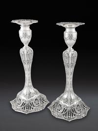 A Pair of American Silver Candlesticks