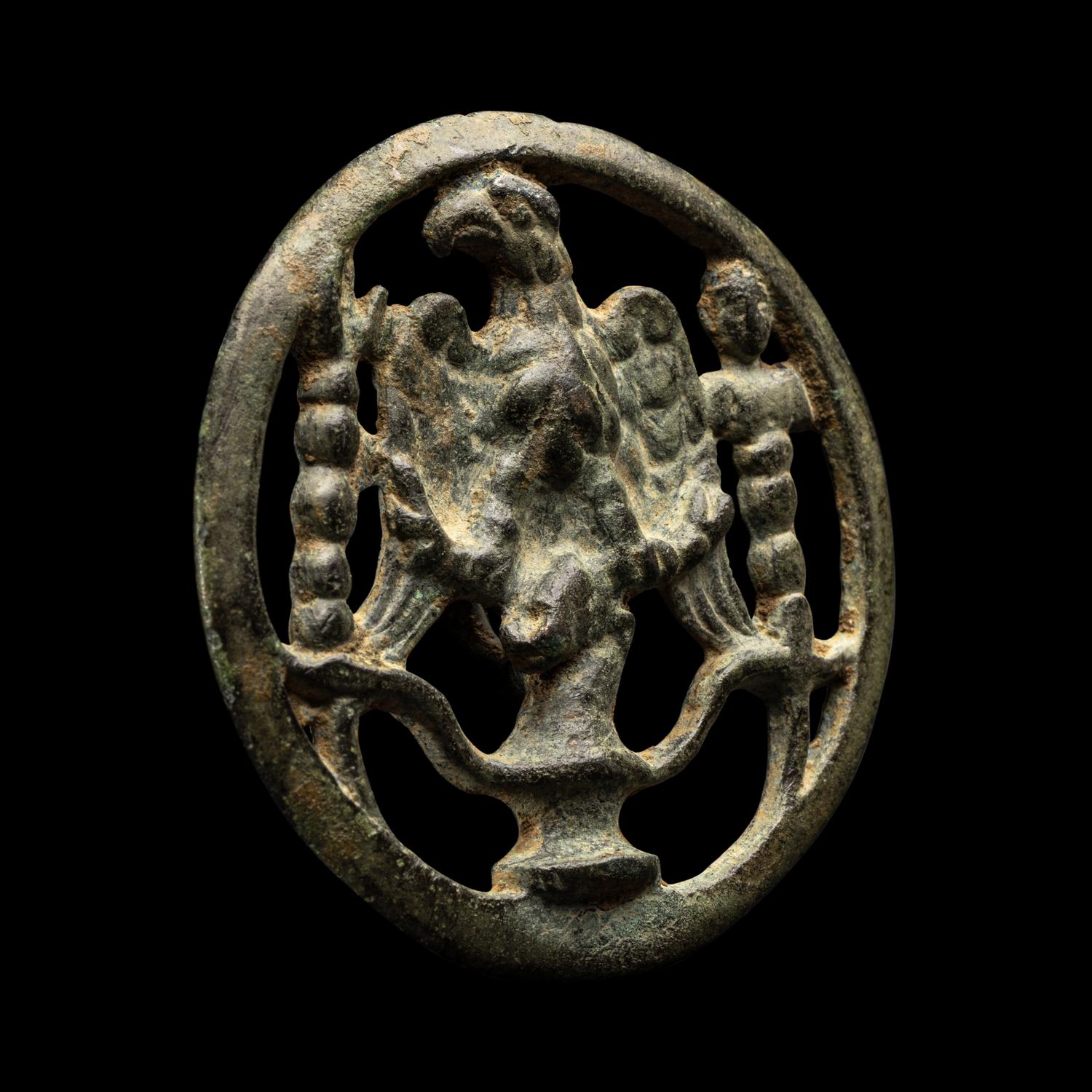 A Roman Bronze Phalera with Eagle